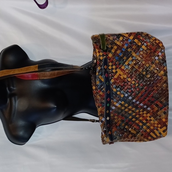 Spectacular Multi-Colored AMERILEATHER Tote, 15x11x7 - Picture 1 of 12